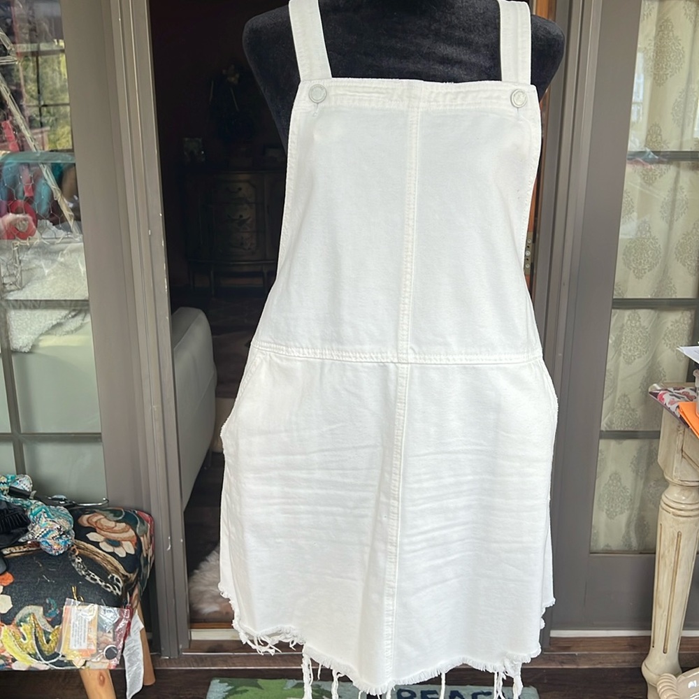 Blanknyc skirt white denim overalls